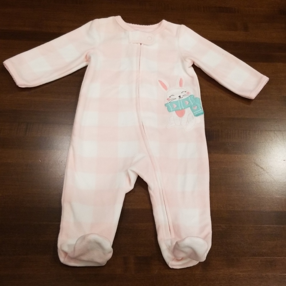 Carter's fleece bunny sleeper, 3 months!